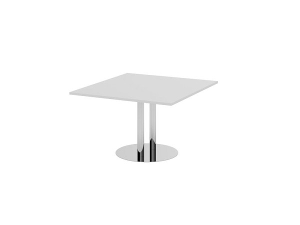 Hammerbacher Verkettungs- und Anbauplatte, Farbe Platte: Grau, Platte: 1200 x 1300 x 25 mm, Säule/Tellerfuß in Chrom, Arbeitshöhe: 740 mm, VKT12S/5/C