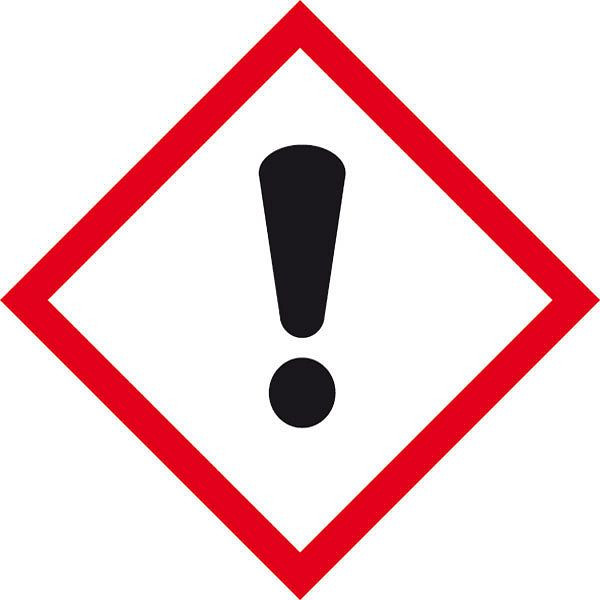 SafetyMarking GHS-Gefahrenpiktogramm, Symbol 07: Ausrufezeichen, BxH 5x5 cm, Folie, selbstklebend, spezieller Oberlächenschutz, 39.0050-07