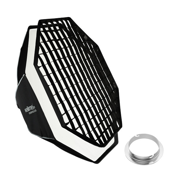 Walimex pro Essential Softbox Octagon 120cm + Softboxadapter für Elinchrom, um 360° drehbar, einfacher Aufbau, inkl. Grid, 1023447