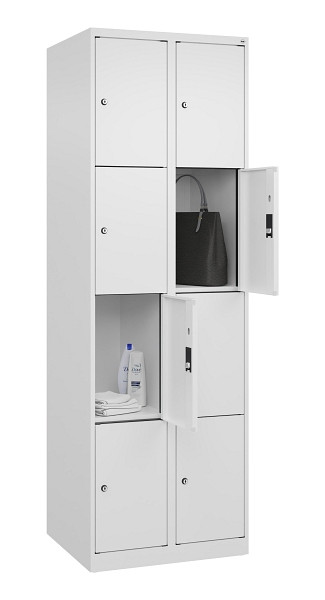 C+P Schließfachschrank Evolo PLUS, 8 Fächer, 1850x600x500mm, 9016/9016, 049000-204 S10020