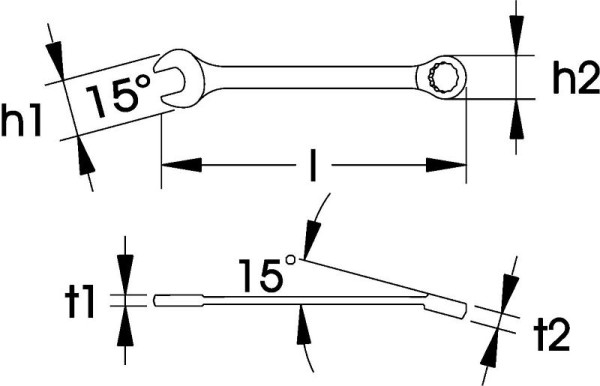 ELORA Ringmaulschlüssel extra lang DIN 3113, Form A, 203-30 mm XL, 0203000302000