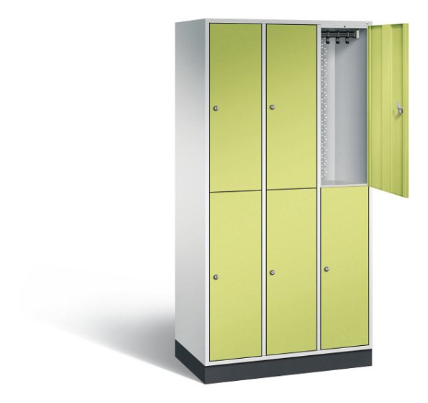 C+P Spind doppelstöckig Intro, H1950xB920xT490mm, Farbe: Lichtgrau / Viridingrün, 8270-301 S10071