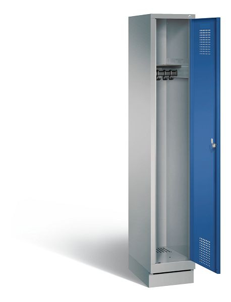 C+P Garderobenschrank Evolo, H1800xB320xT500mm, Farbe: Weißaluminium / Enzianblau, 48020-10 S10477