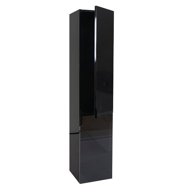 Mendler Hängeschrank HWC-B19, Midischrank Hochschrank Badezimmer Badmöbel, hochglanz 150x30cm, schwarz, 57622
