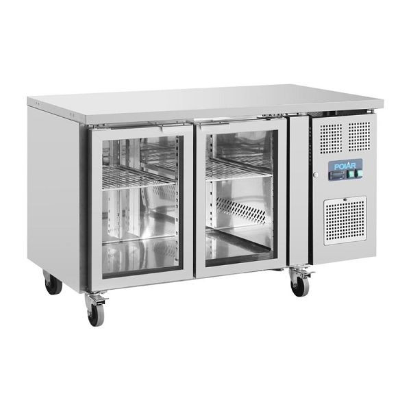 Polar U-Serie 2-türiger Thekenkühlschrank mit Glastüren, UA023