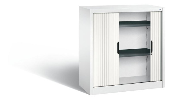 C+P Sideboard mit Rollladen Omnispace, H1030xB1000xT420mm, Farbe: Verkehrsweiß, Griffmulde, 2 OH, 3242-00 S10189