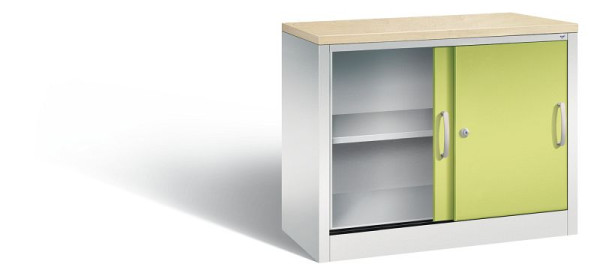 C+P Sideboard mit Schiebetüren Acurado, H720xB1000xT400mm, Farbe: Lichtgrau / Viridingrün, Bügelgriff, 2 OH, 5725-00 S10087