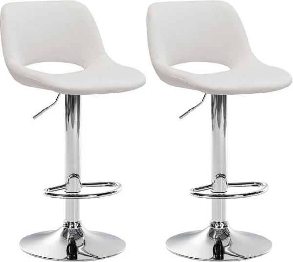 CLP Barhocker Camden Samt chrom, creme, VE: 2 Stück, 325145