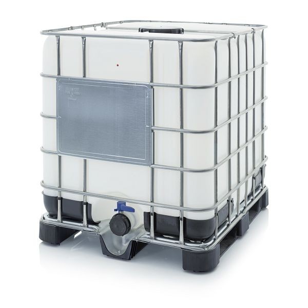Auer IBC Container mit Kunststoffpalette Auslaufarmatur: NW 225, UN-Zulassung: UN 31HA1/Y, IBC 1000 K 225.80-UN