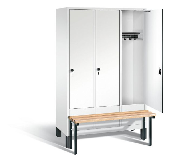 C+P Garderobenschrank Evolo, H1850xB1200xT815mm, Farbe: Verkehrsweiß / Dekor Weiß, 48030-32 S10156