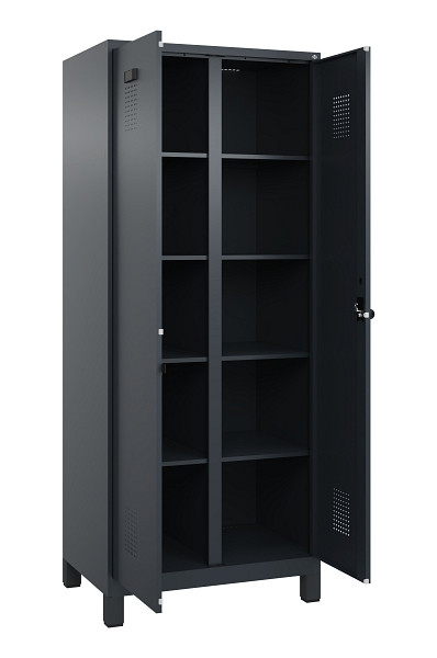 C+P Wäsche-Spind Evolo PLUS, mit Füßen, 2 Abteile, 1950x800x500mm, 7016/7016, Verschluss Drehriegel, 049012-22B S10016
