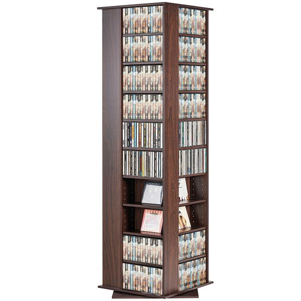 VEVOR Medienaufbewahrungsschrank 4-seitig Drehbarer Medienturm 1040 CDs Espresso, DVDCDCCJXZS3U2J8FV0