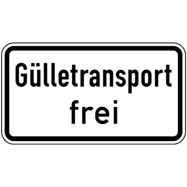 Stein HGS StVO, Gülletransport frei Nr. 1026-62, 600 x 330 mm, Flachform 2 mm, RA1, 1026-62-211