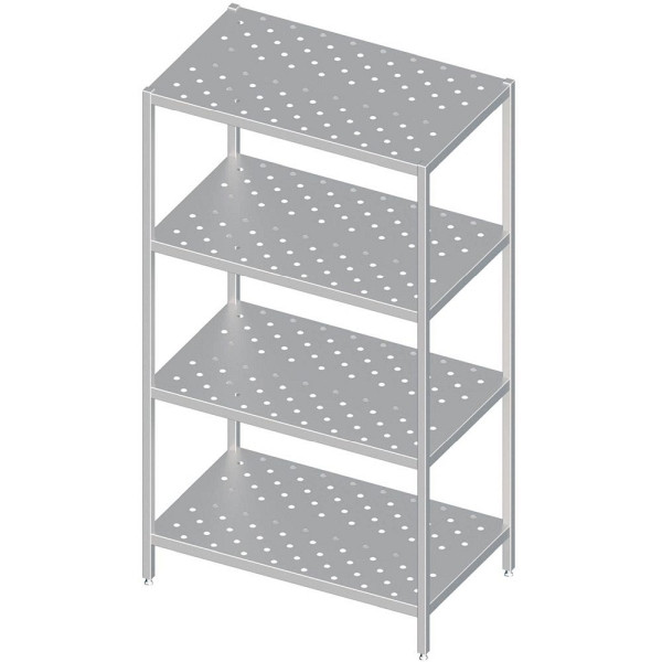 Stalgast Regal mit gelochten Böden 1500x500x1800mm, verschweißt, VRL15501
