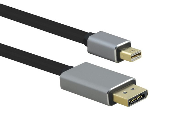 Helos Anschlusskabel, mini DisplayPort Stecker/DP Stecker, PREMIUM 8K, 1,0m, schwarz, 288472