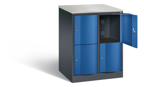 C+P XL-Schließfachschrank Resisto, H1077xB772xT640mm, Farbe: Schwarzgrau / Enzianblau, 8472-273 S10029