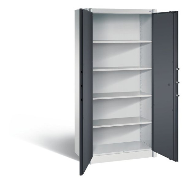 C+P Feuerschutzschrank Certos, H1950xB930xT500mm, Farbe: Lichtgrau / Schwarzgrau, Klinkengriff, 5 OH, 1170-00 S10094