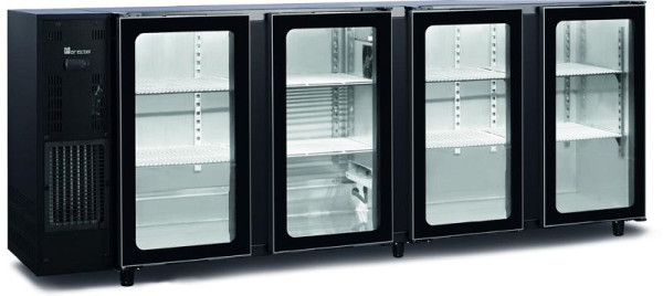 gel-o-mat Getränke-Kühltisch, Modell FBG451/267 PV mit 4 Glastüren, 29GKT.4S