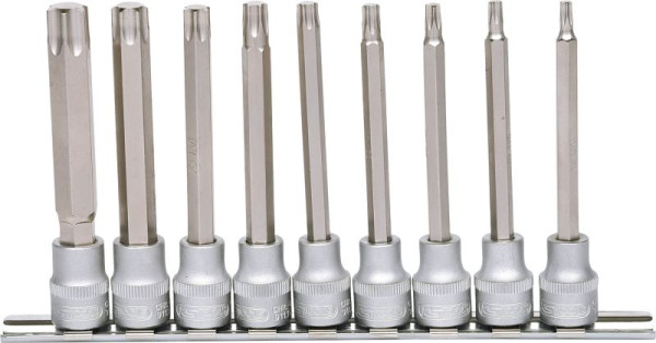 KS Tools 3/8" Bit-Stecknuss-Satz Torx, lang, 9-teilig, T20-T60, 911.1550