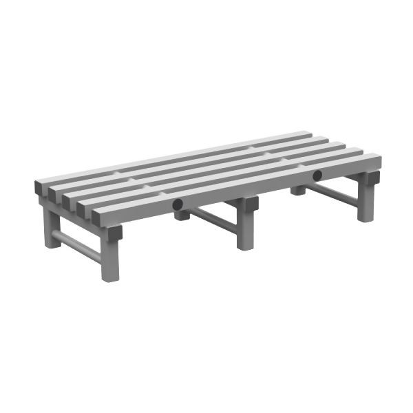 REA Grey Bodenpalette 1000(L)x500(T)x250(H)mm, Hochwertiger Kunststoff, Belastung bis zu 200kg, 308.101