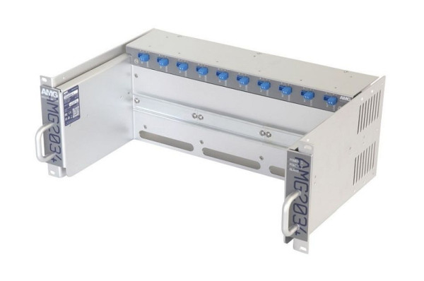 AMG Systems Baugruppenträger für AMG Hutschienengeräte, ausziehbar, 4HE, 19", 90-264VAC IEC, zwei 12VDC/100W integriertes Netzteil, AMG2034-12-RP-AA