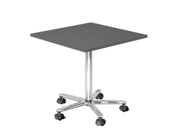 Hammerbacher Säulenhubtisch 80x80cm Graphit/Chrom, VST88/G/C