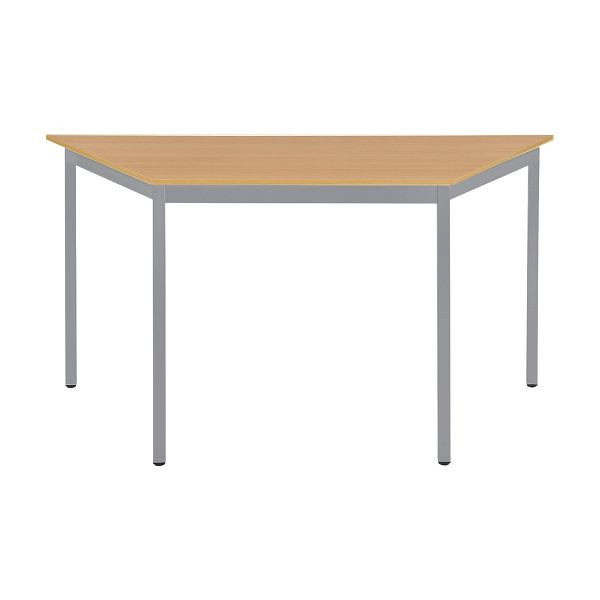 Bisley Mehrzwecktisch, Trapezförmig, Breite 1200 mm, Tiefe 600 mm, 19mm Tischstärke, 399 chrom x BC buche, MTT1206BC399