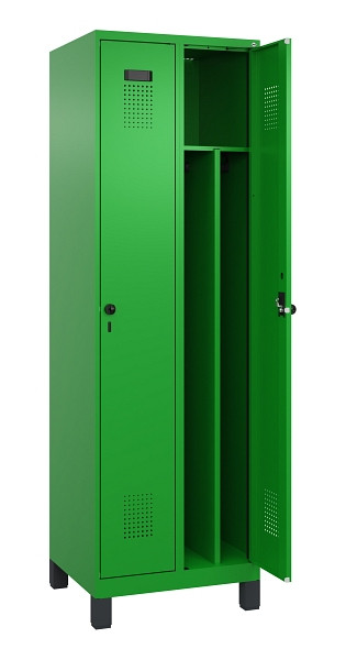 C+P Spind Evolo PLUS, mit Füßen, 2 Abteile, 1950x600x500mm, 6037/6037, Verschluss Drehriegel, 049010-20F S10026