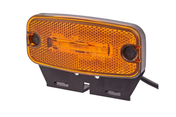 HELLA Seitenmarkierungsleuchte, LED, 12V, Anbau, gelb, LED-Lichtfarbe: gelb, 500mm, 2-polig, seitlicher Anbau, mit Halter, 2PS 345 600-061