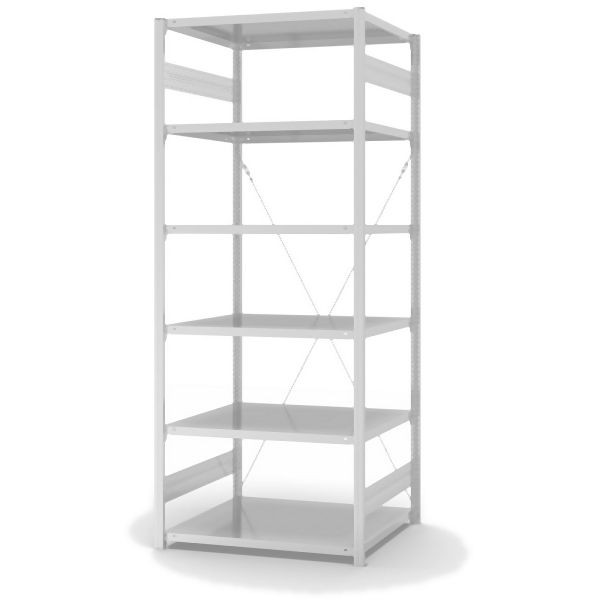 hofe AntiBac Grundregal, zerlegt, 6 Böden 2500 x 800 x 1000 mm, Antibakterielle Beschichtung in weiß (ähnlich RAL 9016), HKG25810ANT