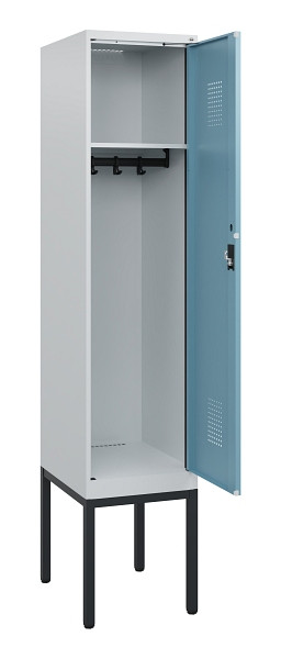 C+P Spind Evolo PLUS, Gestell, 1 Abteil, 1950x400x500mm, 7035/0010, Zylinderschloss, 0490305-12 S10035