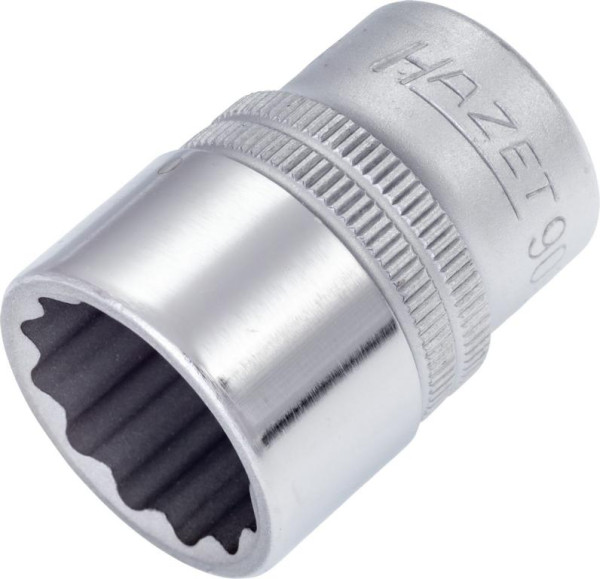 Hazet Steckschlüsseleinsatz, Doppelsechskant, Vierkant hohl 12,5 mm (1/2 Zoll), Außen-Doppel-Sechskant-Tractionsprofil, 20 mm, 900Z-20