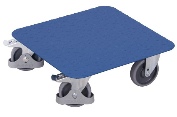 VARIOfit Kistenroller mit Riffelblechladefläche, Ladefläche: 500 x 500 mm, RAL 5010 enzianblau, sw-500.012