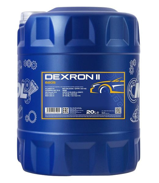 MANNOL Getriebeöl 8205 Automatic ATF Dexron II, VE: 20 l, MN8205-20