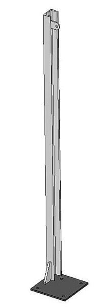 Patura U-Profil 65 x 42 x 5,5 mm, Länge 1,45 m, mit Bodenplatte links, verzinkt, 341191