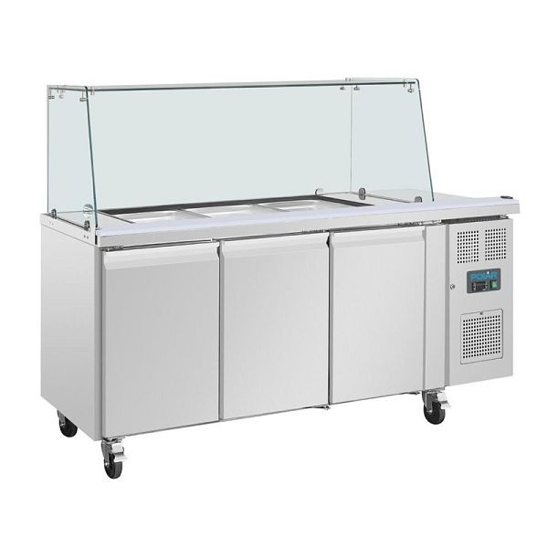Polar Dreitürige Saladette Thekenkühlschrank der U-Serie, UA018