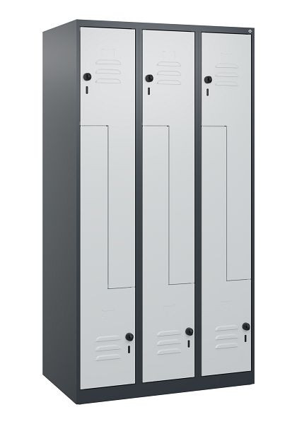 C+P Z-Spind Classic PLUS, 6 Abteile, 1700x900x500mm, 7016/7035, Drehriegel, 0800037-306 S10023