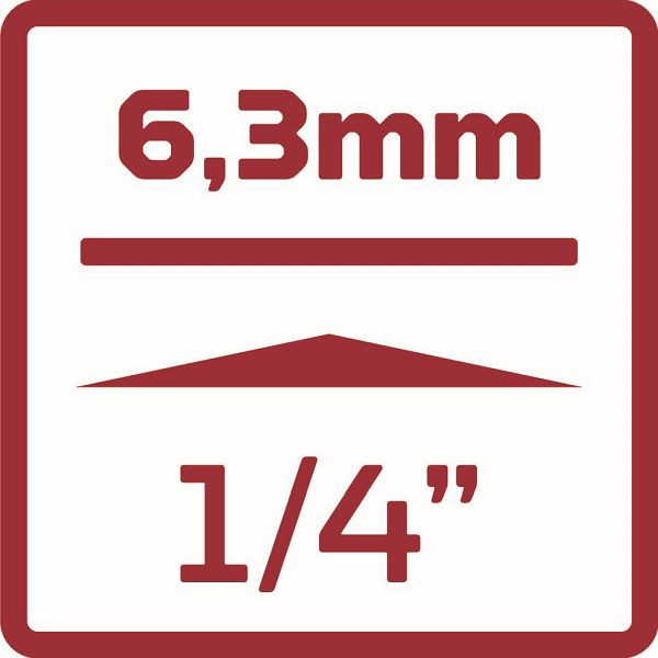 GEDORE red Steckschlüssel Einsatz 1/4" 6-kant, lang SW 7mm Länge 50mm, 3300082