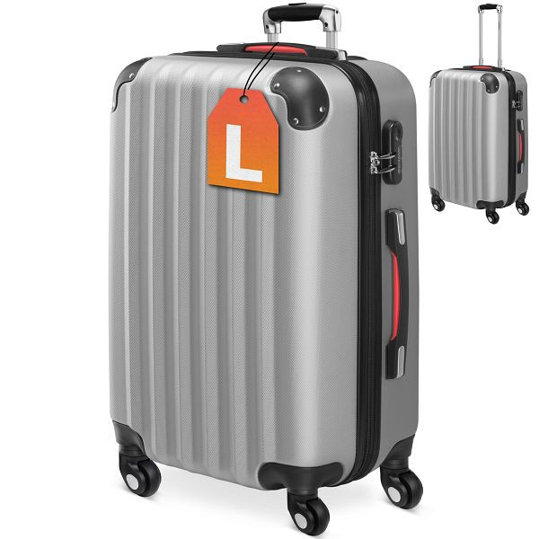 monzana Hartschalenkoffer L Rollen 360º Reisekoffer 62L Silber ABS, 103080