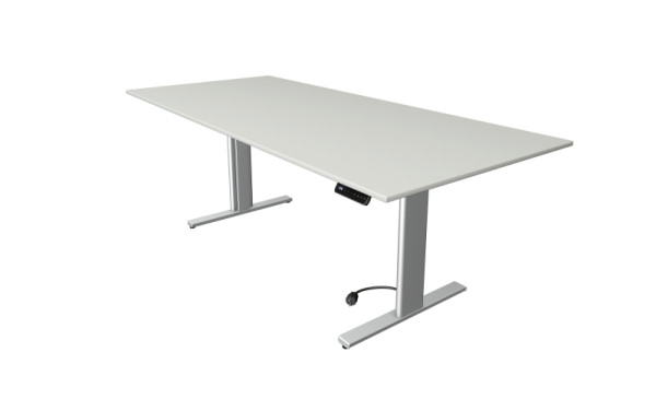 Kerkmann Sitz-/Stehtisch Move 3 tube, B 2250 x T 1000 mm, elektrisch höhenverstellbar von 720-1200 mm, lichtgrau, 10234611