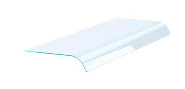 CombiSteel Aufsatzbord mit Einseitig Abgerundet Glas 5/1, Breite (mm): 1650, 7495.0515
