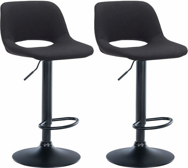 CLP Barhocker Camden Stoff schwarz, schwarz, VE: 2 Stück, 325140