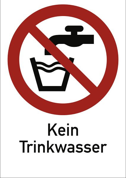 Moedel Kein Trinkwasser ISO 7010, Kombischild, Folie, 210x297 mm, 98685