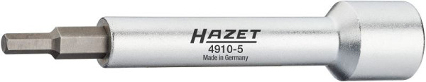 Hazet Verlängerung, 1/2 Zoll (12,5 mm) Vierkant, Innen Sechskant Profil, SW 5 mm, 4910-5