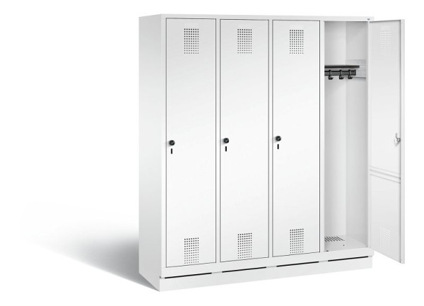 C+P Garderobenschrank Evolo, H1800xB1590xT500mm, Farbe: Verkehrsweiß, 48020-42 S10564