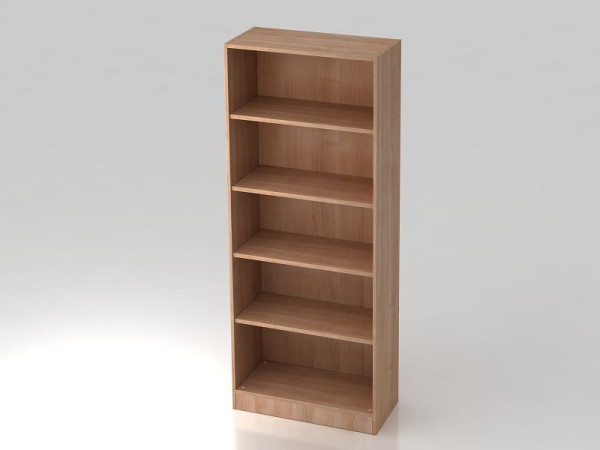Hammerbacher Regal 5OH mit Sockelblende Nussbaum, 80x40x200,4 cm (BxTxH), V6000/N