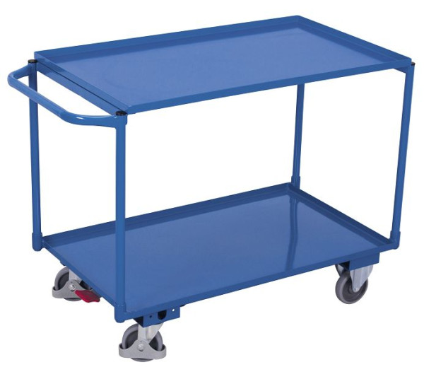 VARIOfit Tischwagen mit 2 Ladeflächen, Außenmaße: 1.170 x 610 x 845 mm, RAL 5010 enzianblau, sw-600.506