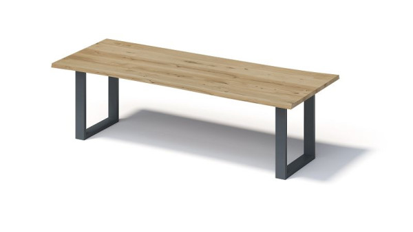 Bisley Fortis Table Natural, 2600 x 1000 mm, natürliche Baumkante, geölte Oberfläche, O-Gestell, Oberfläche: natürlich/Gestell: anthrazitgrau, FN2610OP334