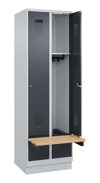 C+P Spind Evolo PLUS, 2 Abteil, 1950x600x815mm, 7035/7016, Zylinderschloss, 049040-20 S10039