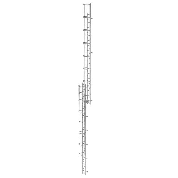 Munk Günzburger Steigtechnik Mehrzügige Steigleiter mit Rückenschutz (Bau) Stahl verzinkt 19,96m, 520175
